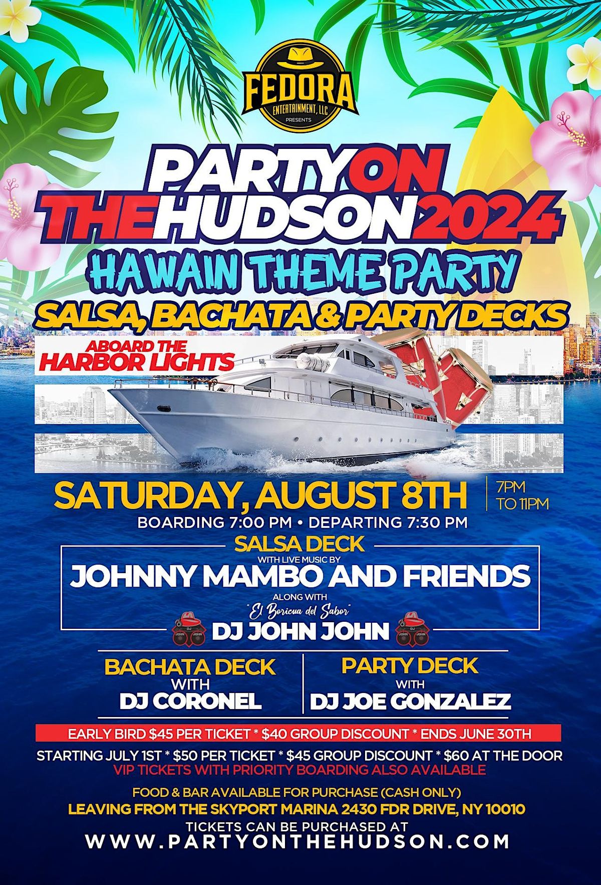 Party On The Hudson HAWIAN THEME PARTY with 3 Decks of Music