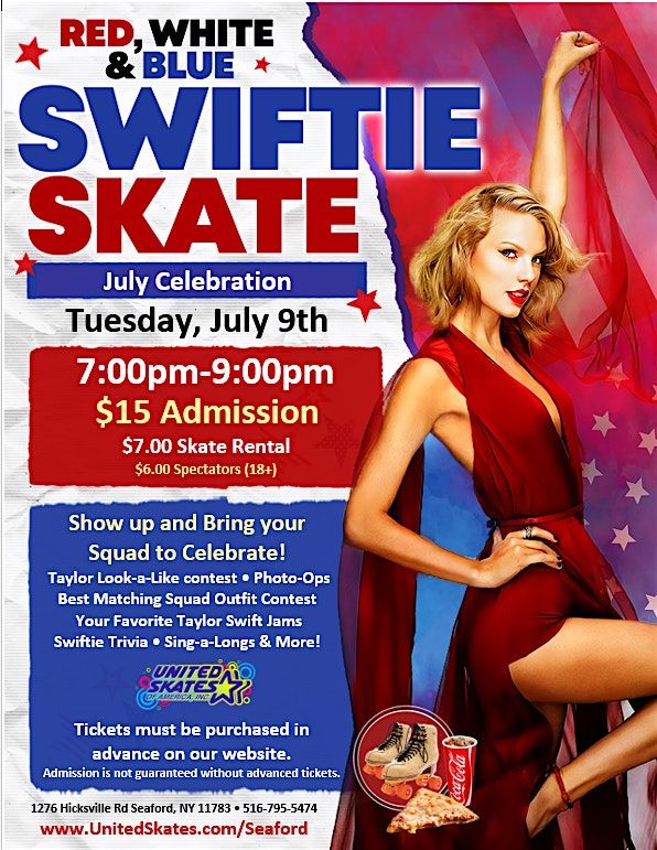 Red White and Blue Swiftie Skate 7\/9\/24