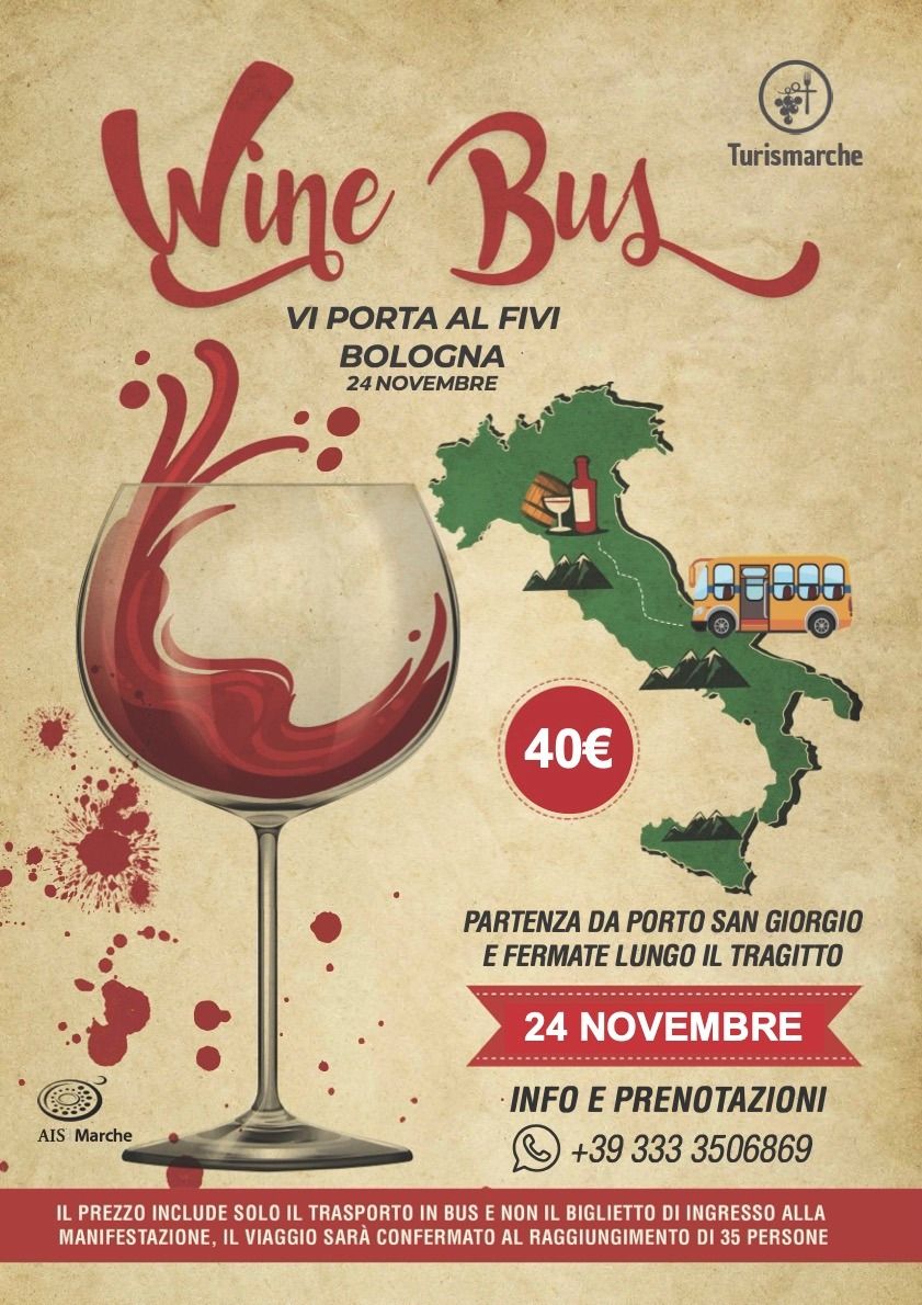 Wine Bus vi porta al Mercato dei Vini FIVI - Bologna