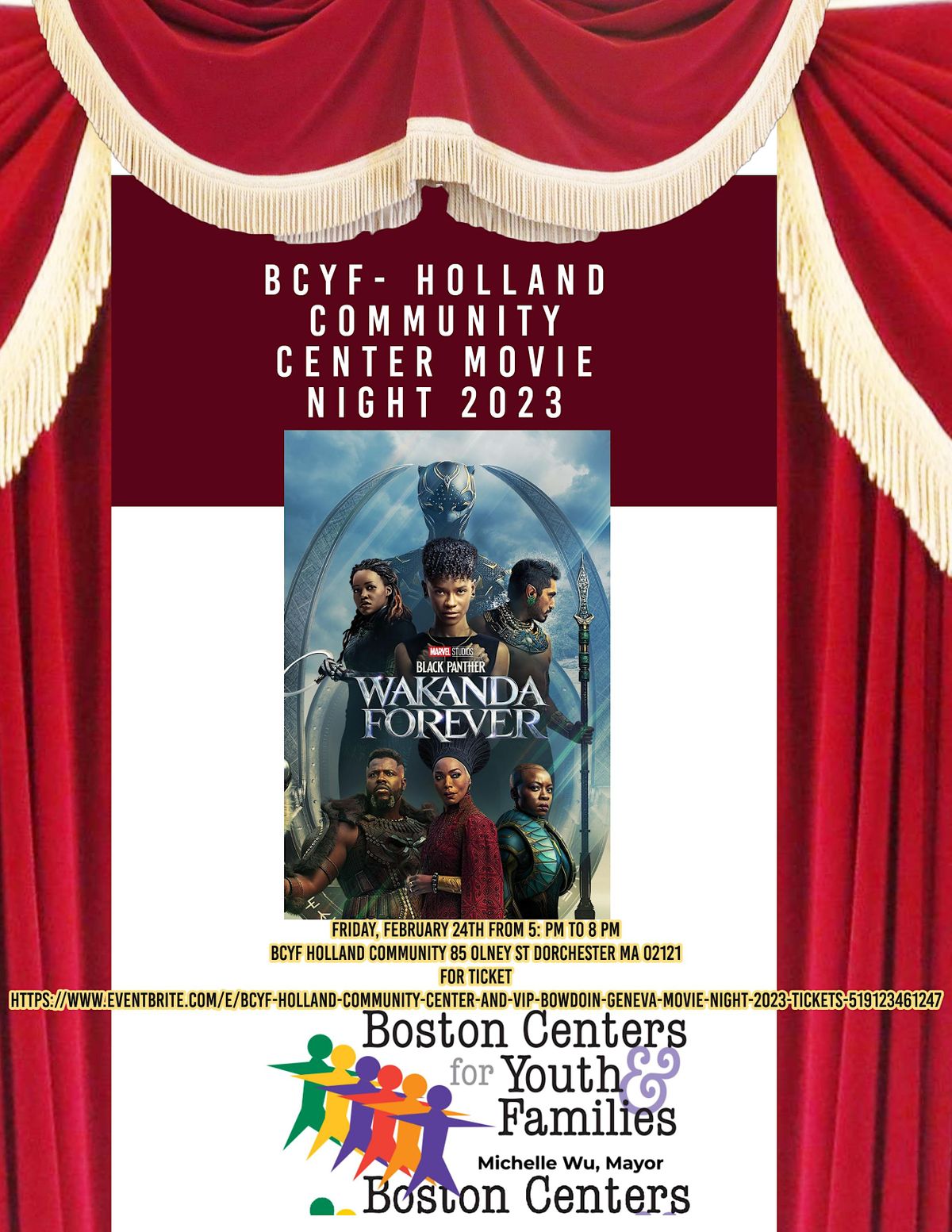 BCYF- Holland community center AND VIP Bowdoin & Geneva   movie Night 2023