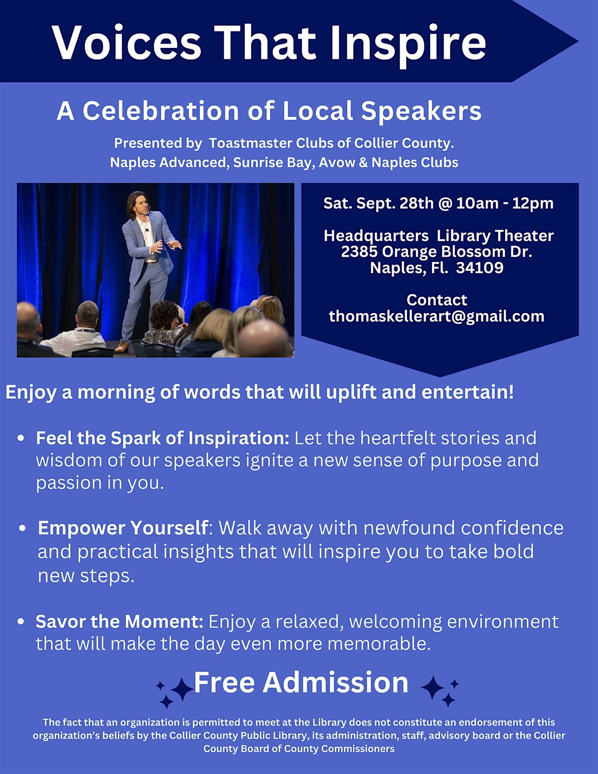 Voices That Inspire!  A Celebration of Local Speakers