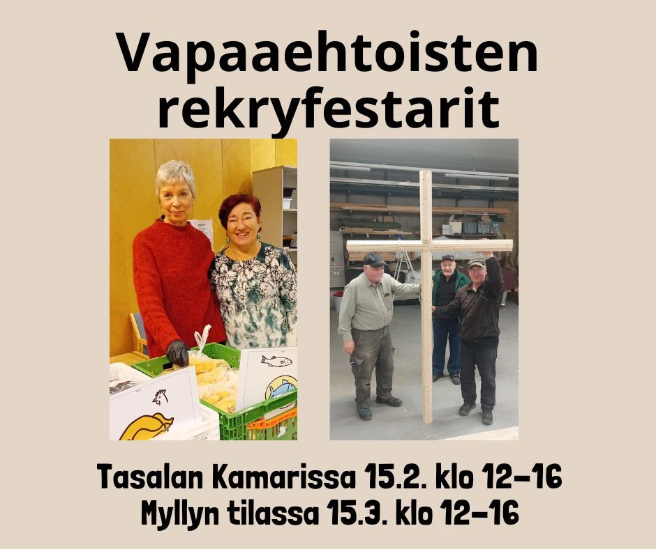 Vapaaehtoisten rekryfestarit Myllyn tilassa