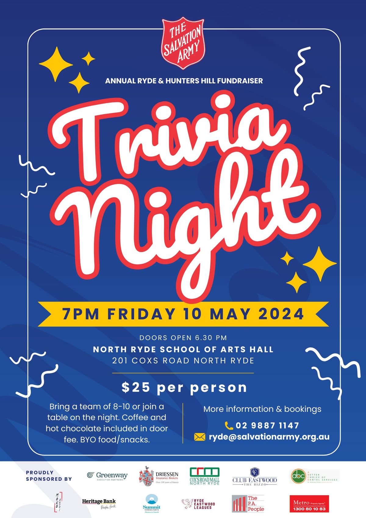 Trivia Night - Annual Ryde & Hunters Hill Fundraiser