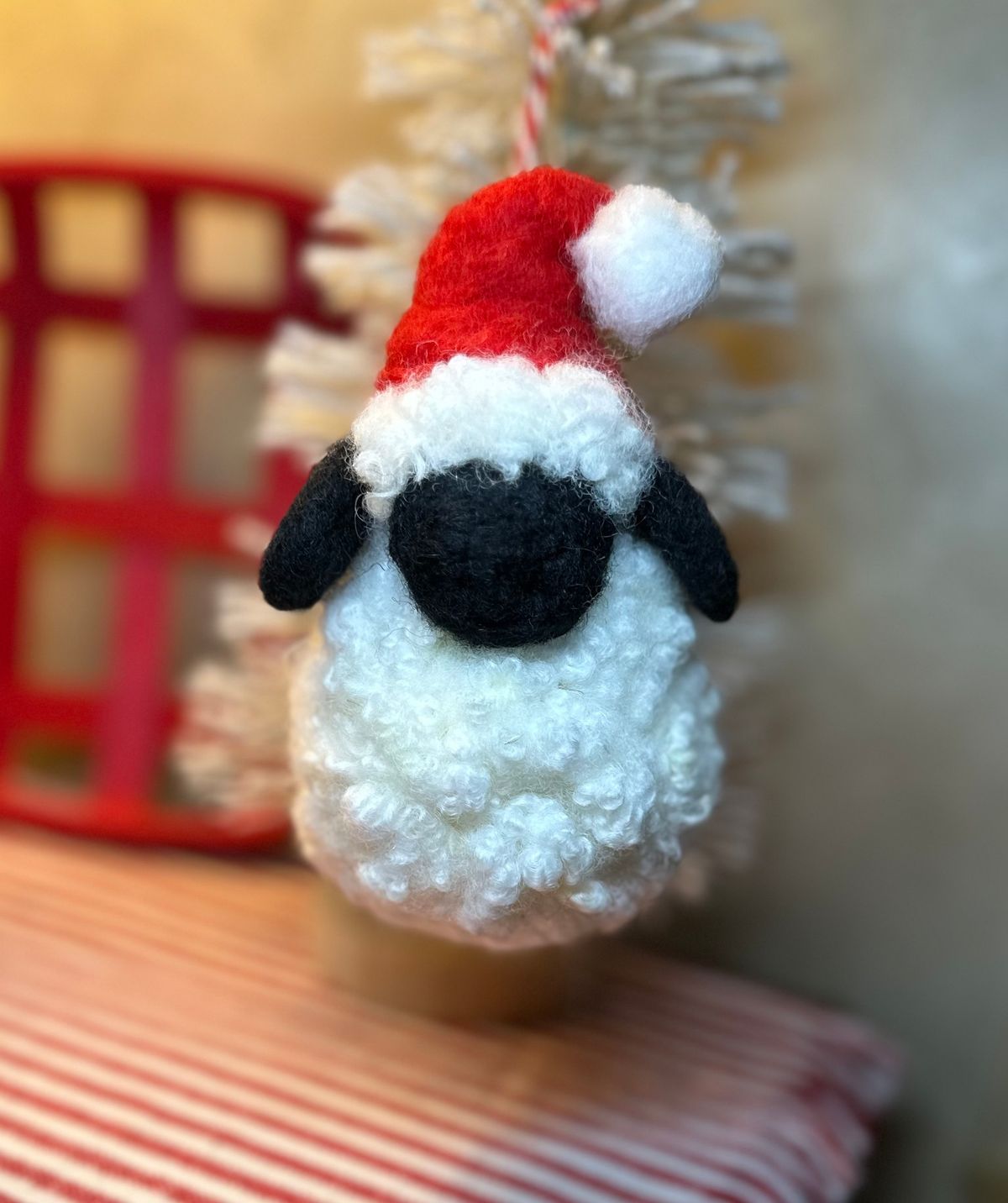 Needle Felting Workshop Santa Sheep Ornament 