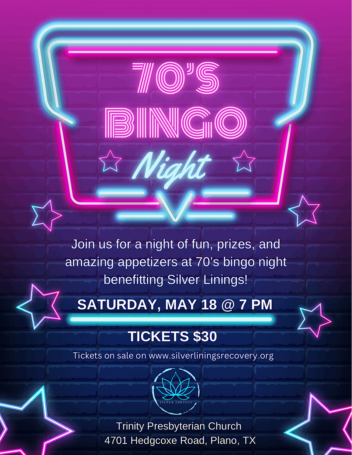 Silver Linings 70's Bingo Night