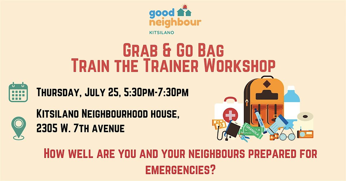 Good Neighbour Kitsilano: Grab & Go Bag - Train the Trainer Workshop