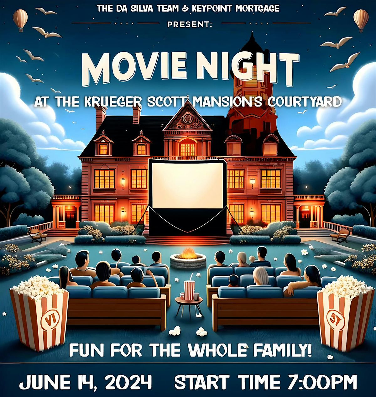 Movie Night at the Krueger-Scott Mansion Courtyard