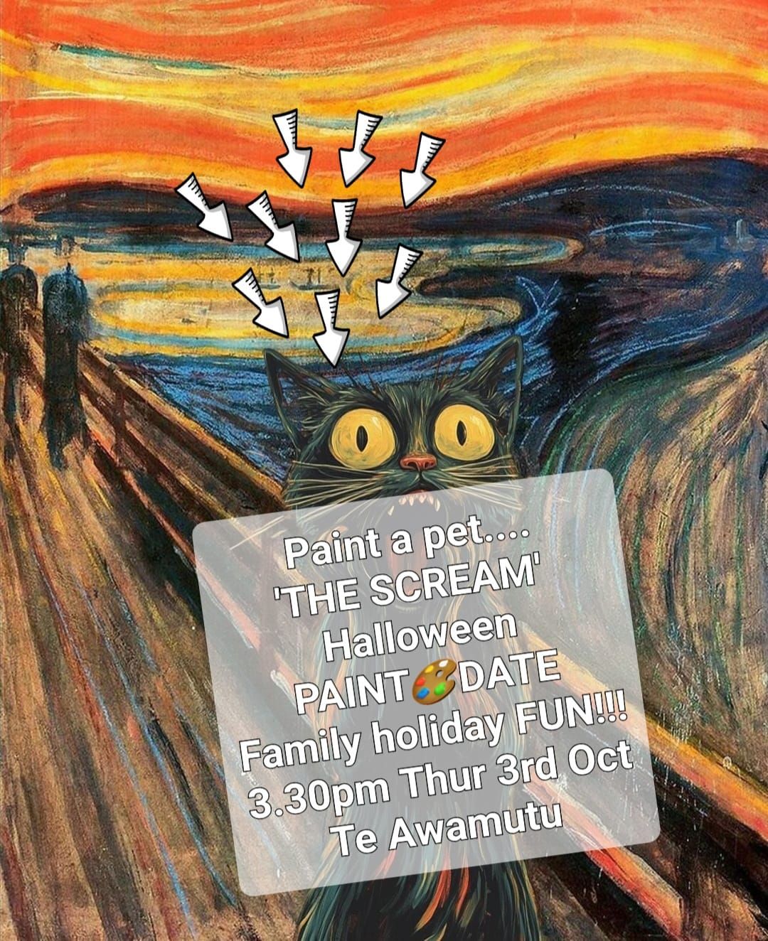 Early Halloween 'THE SCREAM'  Family PAINT\ud83c\udfa8DATE Thursday 3rd October 3.30pm Hamilton