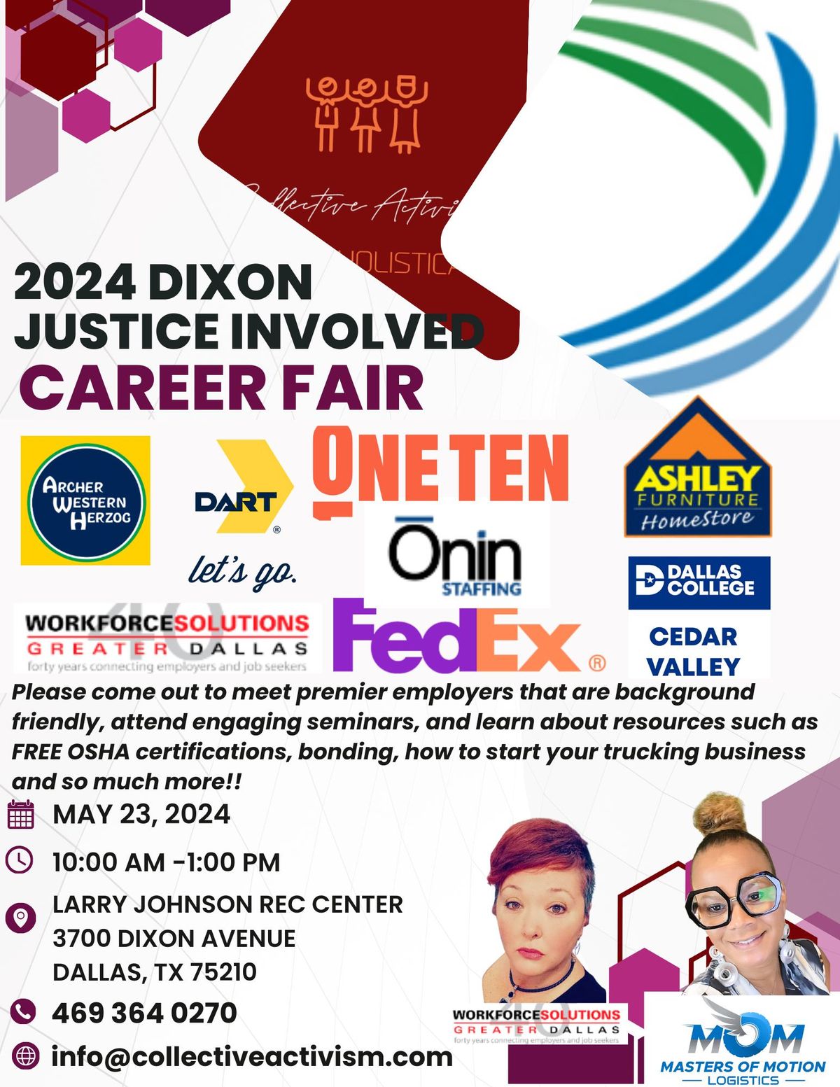 2024 Dixon Justice Involved Career Fair , Larry Johnson Recreation 