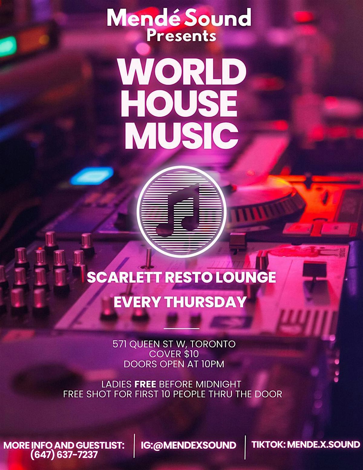 WORLD HOUSE THURSDAY @ Scarlett Resto Lounge