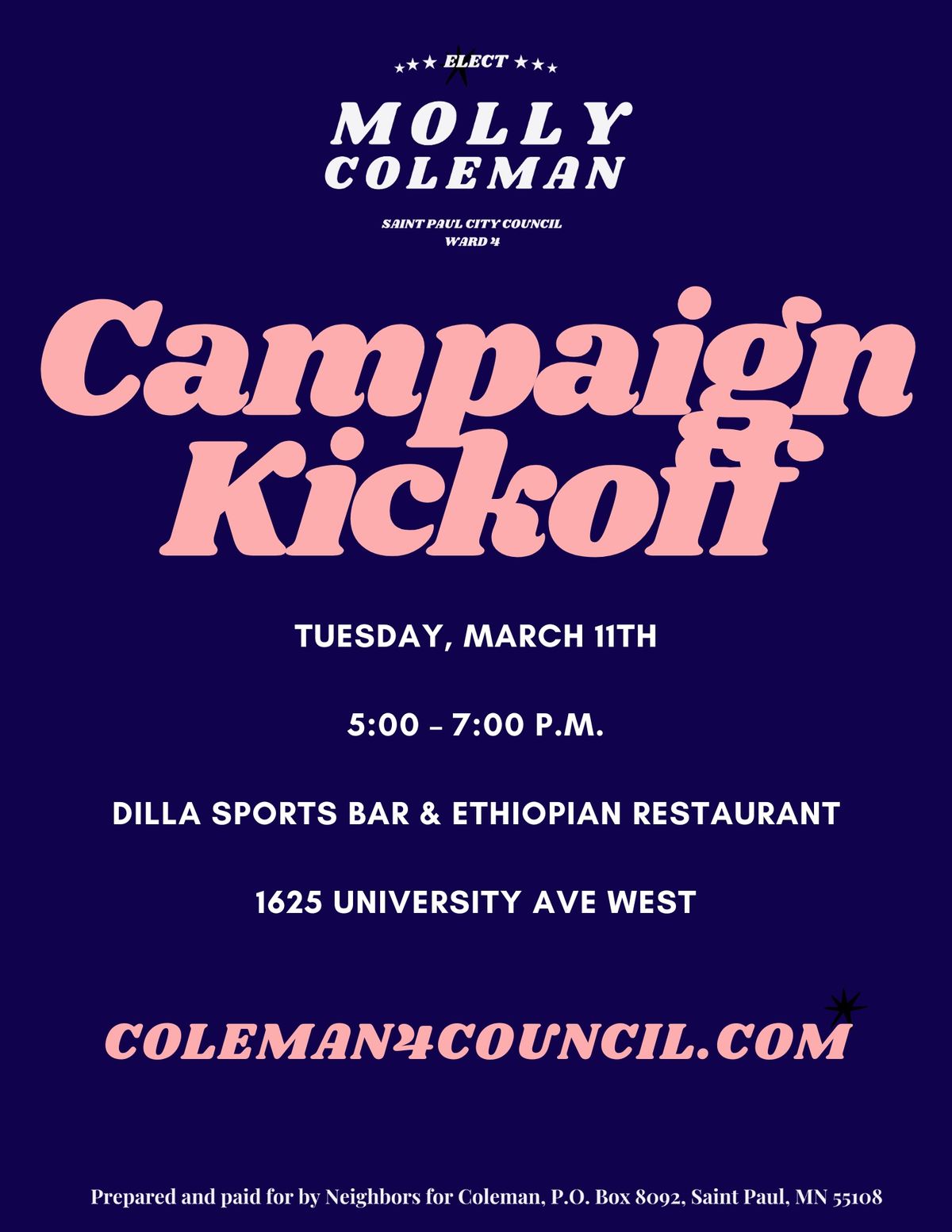 Molly Coleman for Saint Paul City Council Campaign Kickoff