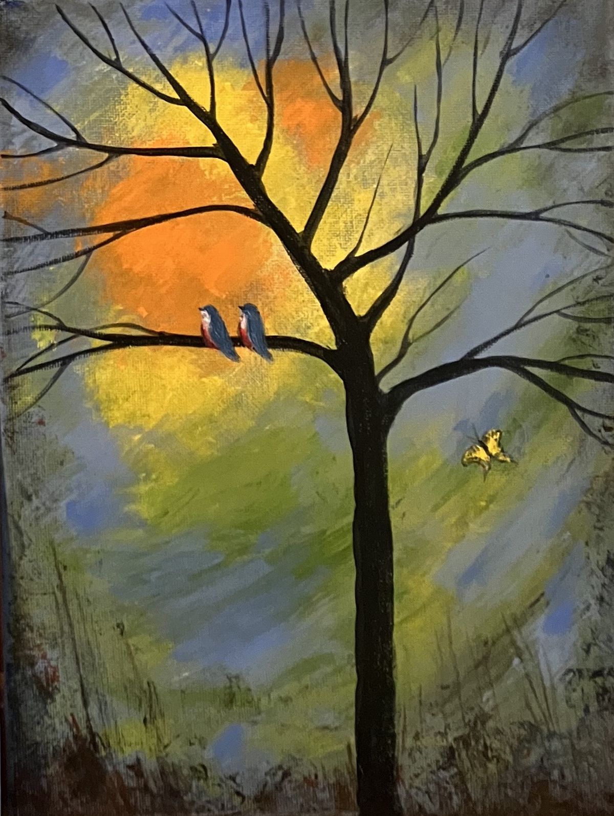 Art Party - Bluebirds on a Tree