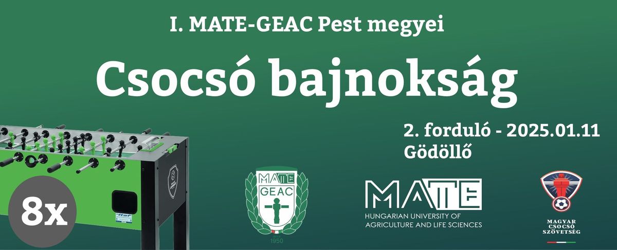 I. MATE-GEAC Pest megyei Csocs\u00f3 bajnoks\u00e1g 2. fordul\u00f3