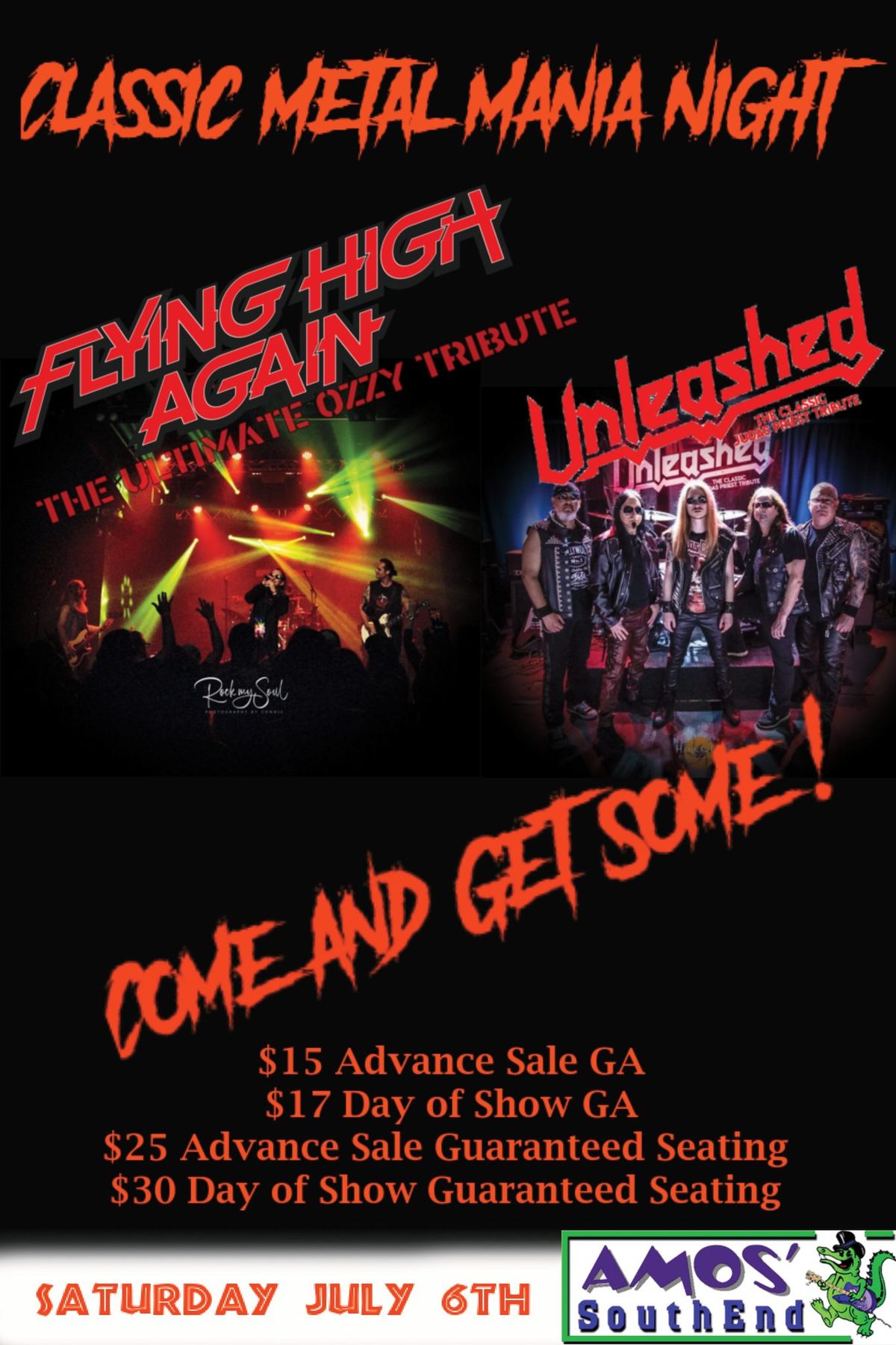 Flying High Again The Ultimate Ozzy tribute with Unleased a Classic Judas Priest Tribute