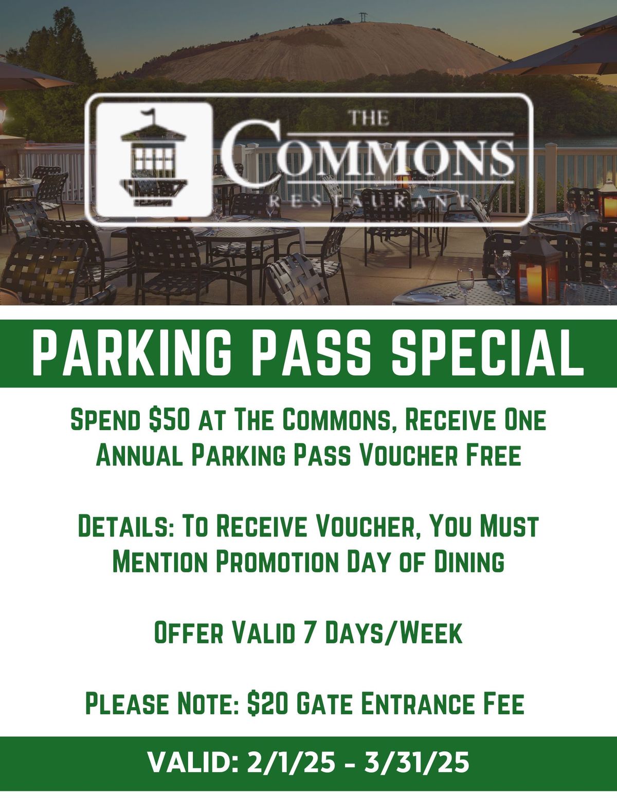 Free Stone Mountain Park Pass