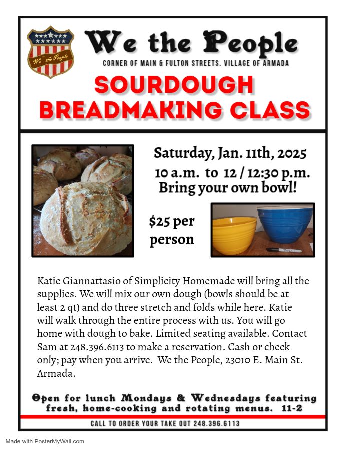 Sourdough Bread Making Class.This session is full.