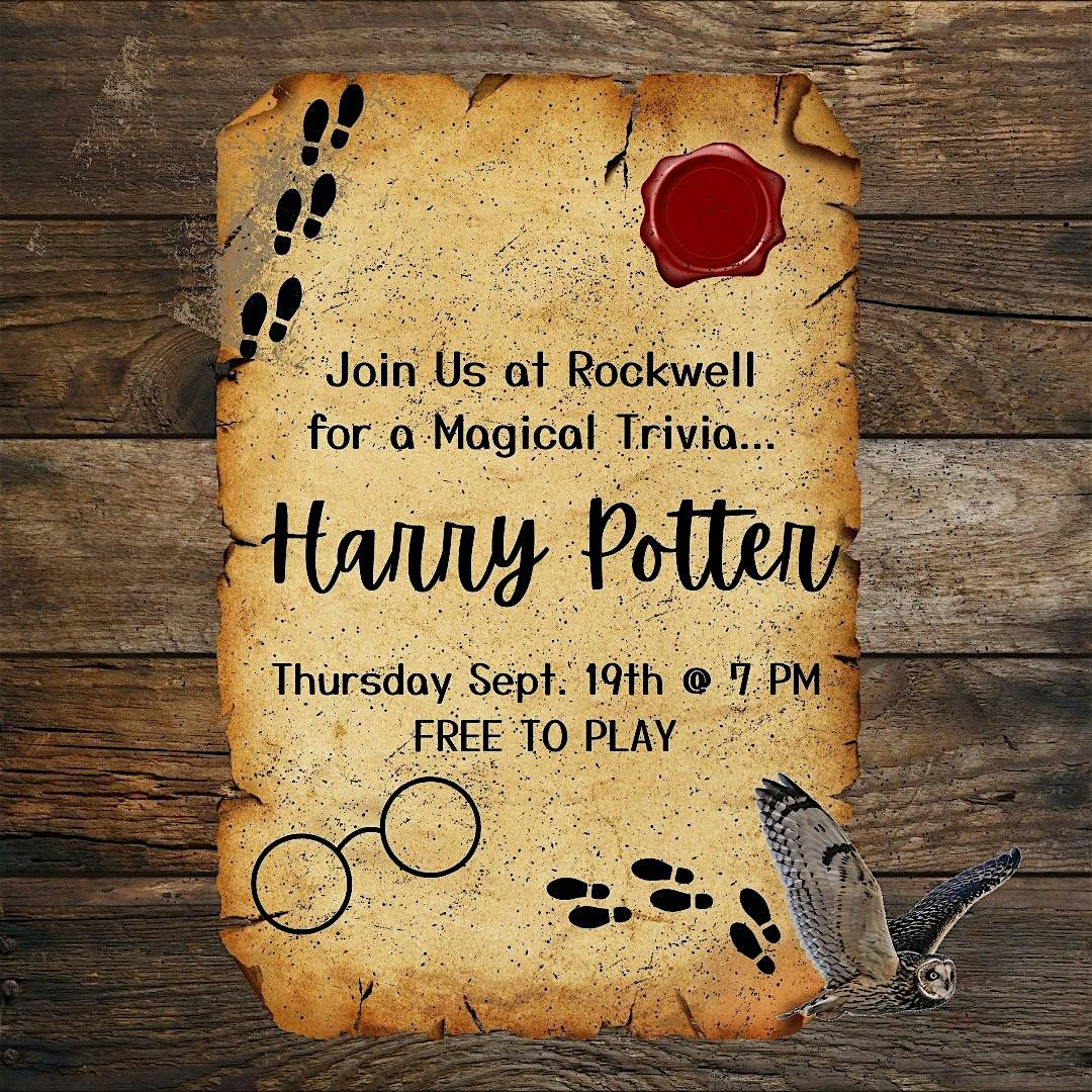 HARRY POTTER TRIVIA NIGHT @ Rockwell Brewery Riverside 9\/19\/24 7PM