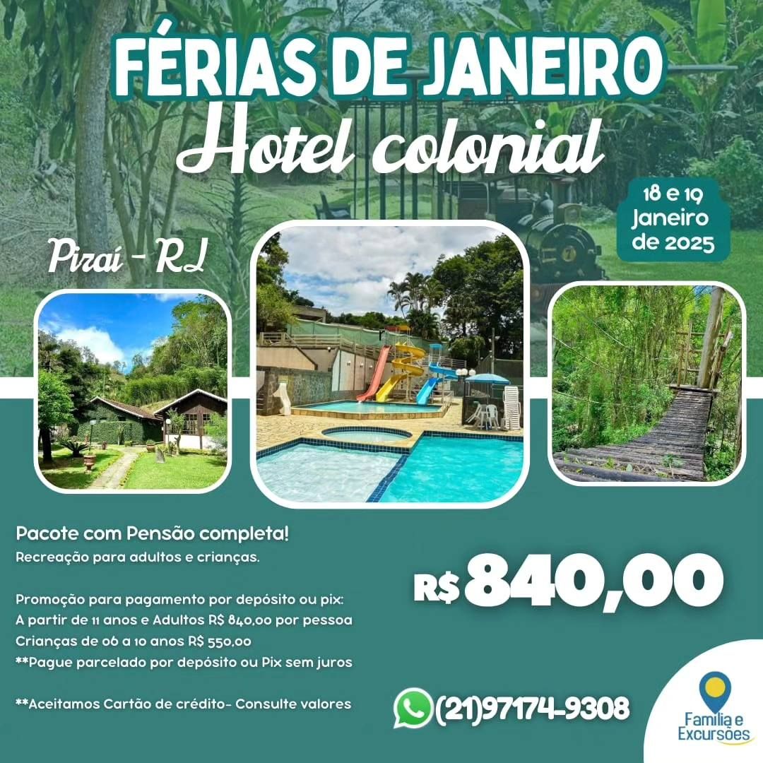 Hotel Colonial em Pira\u00ed - F\u00e9rias de Janeiro 