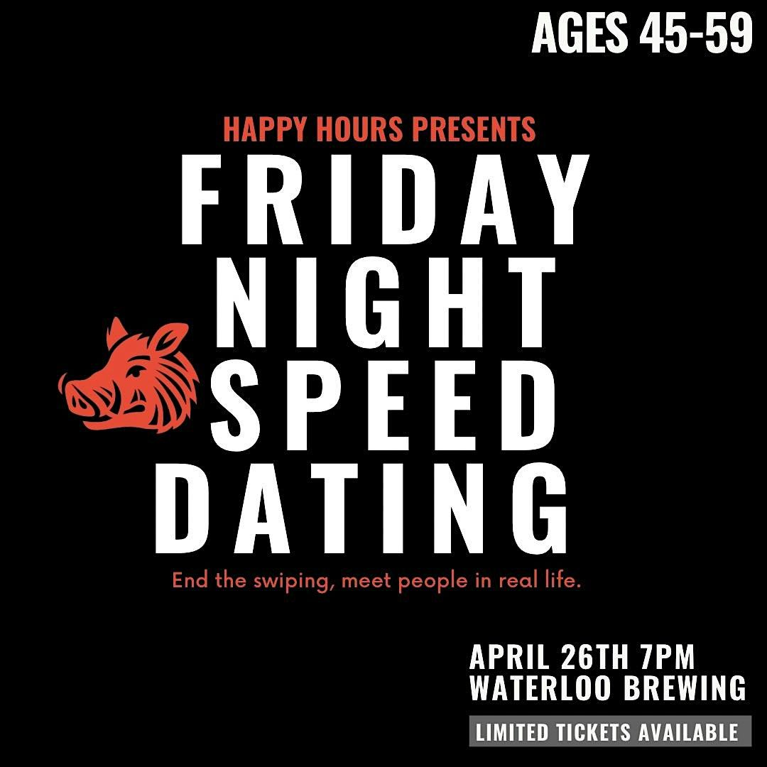 Friday Night Speed Dating Ages 45-58 @Waterloo Brewing