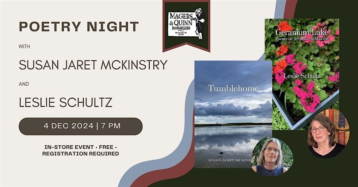 Poetry Night with  Susan Jaret McKinstry and Leslie Schultz