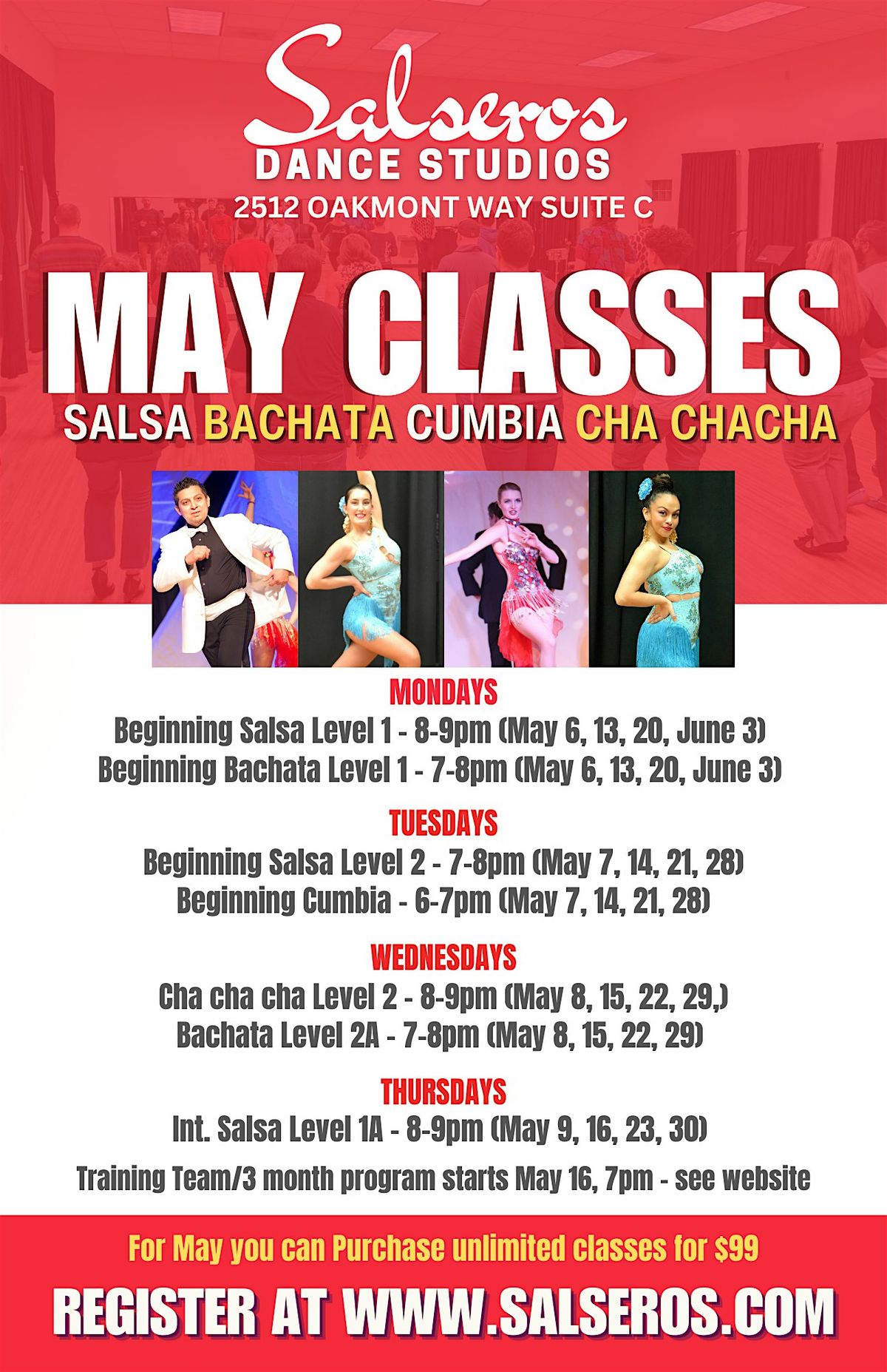 New Salsa & Bachata Classes - May 2024