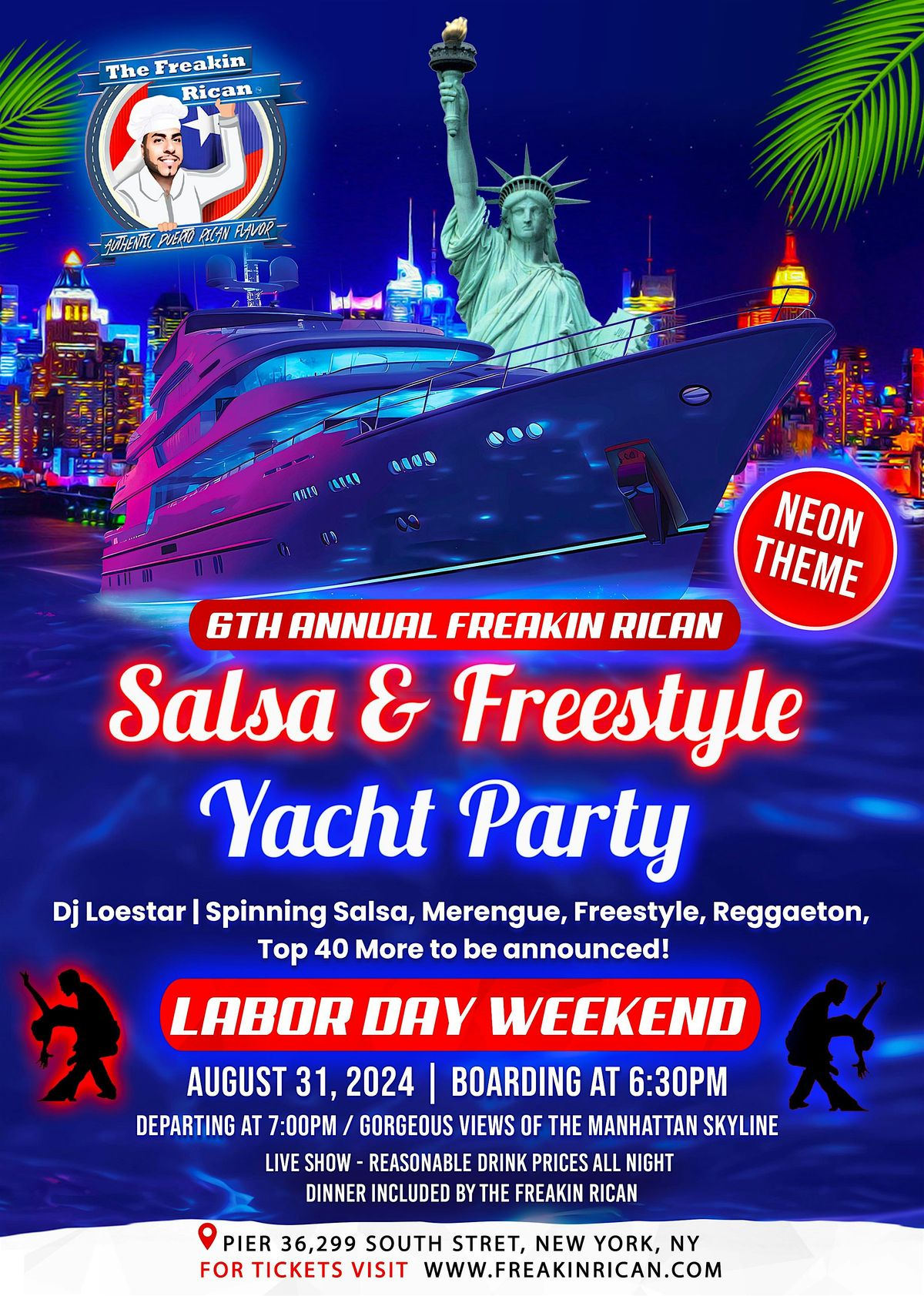 6TH ANNUAL FREAKIN RICAN SALSA & FREESTYLE YACHT  PARTY