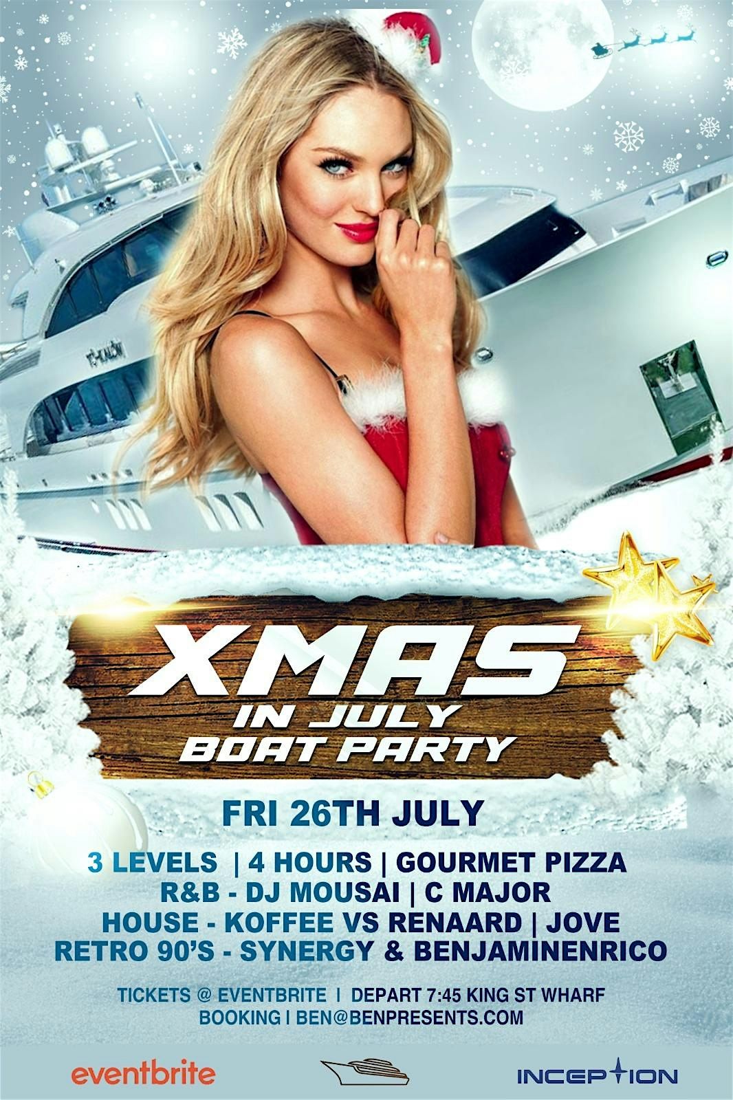 Xmas in July Boat Party On Sydney Harbour