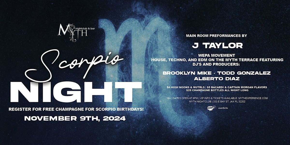 Saturday Night at Myth Nightclub - Scorpio Edition | 11.9.24