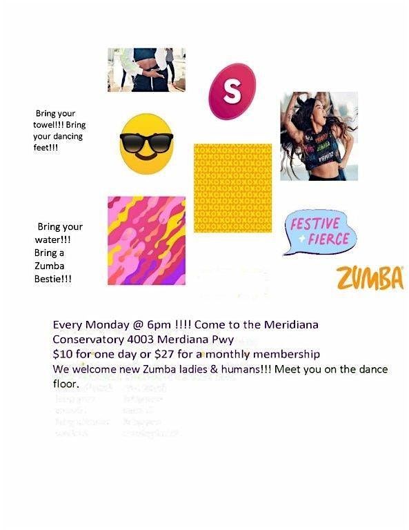 Zumba - Mondays at 6pm (Not free, Cost in description)