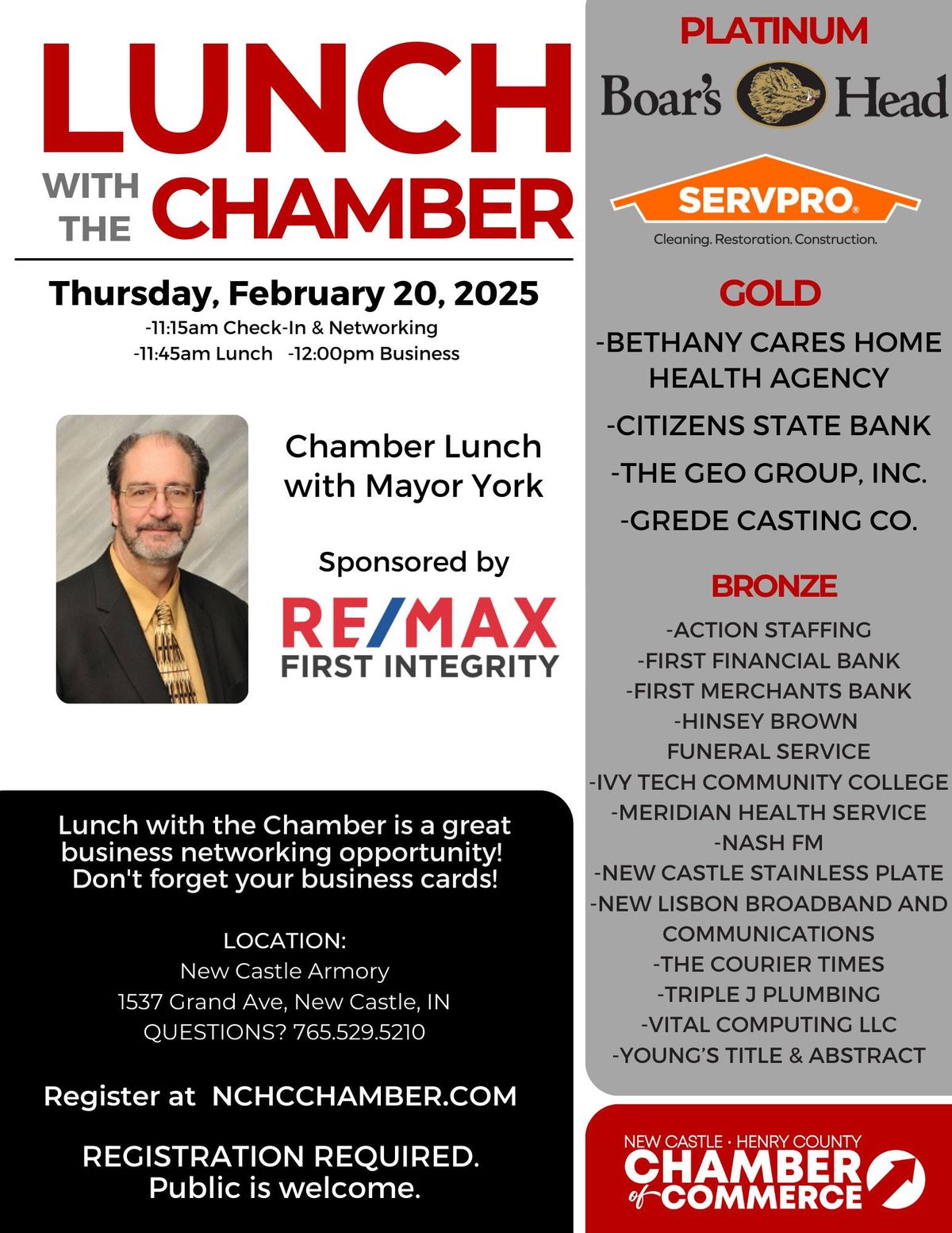 Chamber Lunch with Mayor Greg York