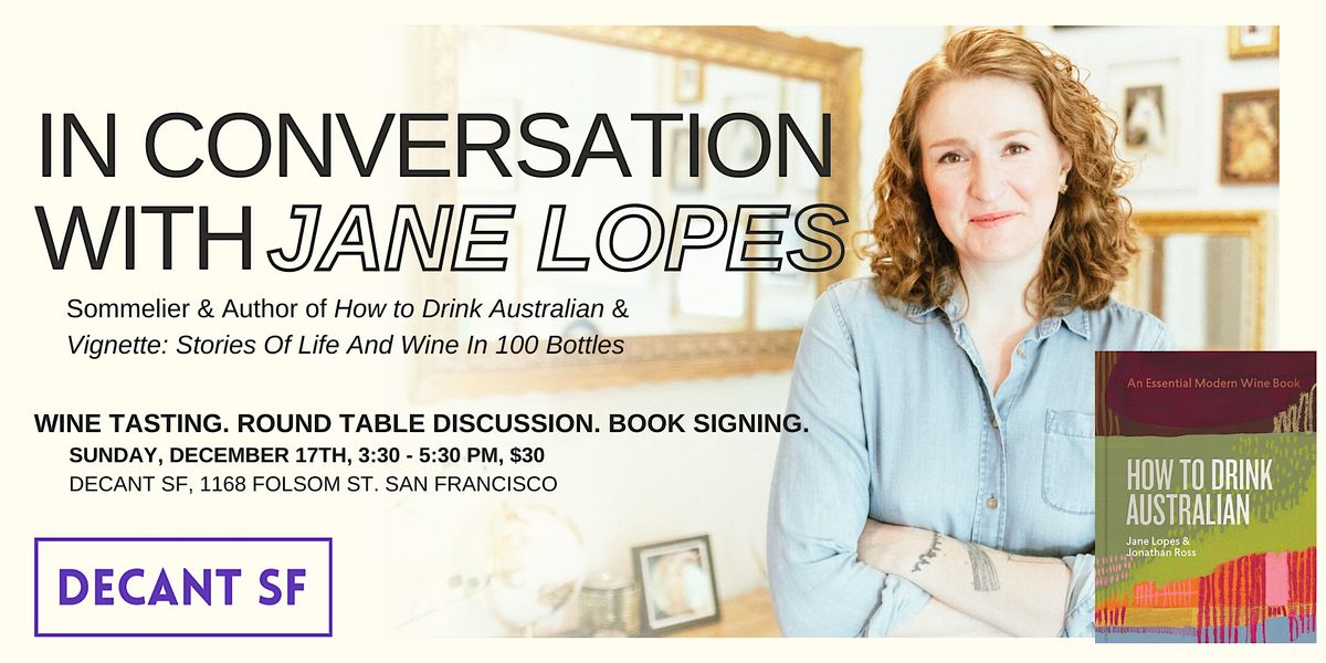 Wine Tasting, Book Signing, and Discussion with Sommelier Jane Lopes