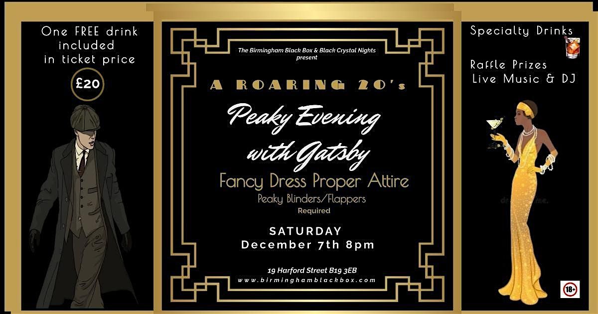 A Peaky Evening with Gatsby: a Roaring 20's Night to Remember