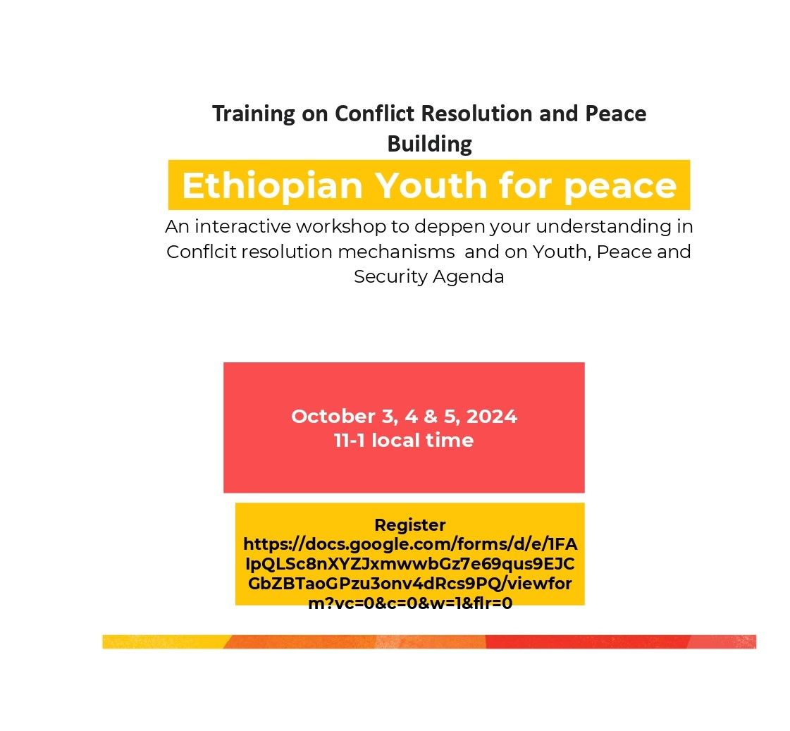 Online Training on Conflict Resolution Mechanisms and Youth, Peace and Security Agendas