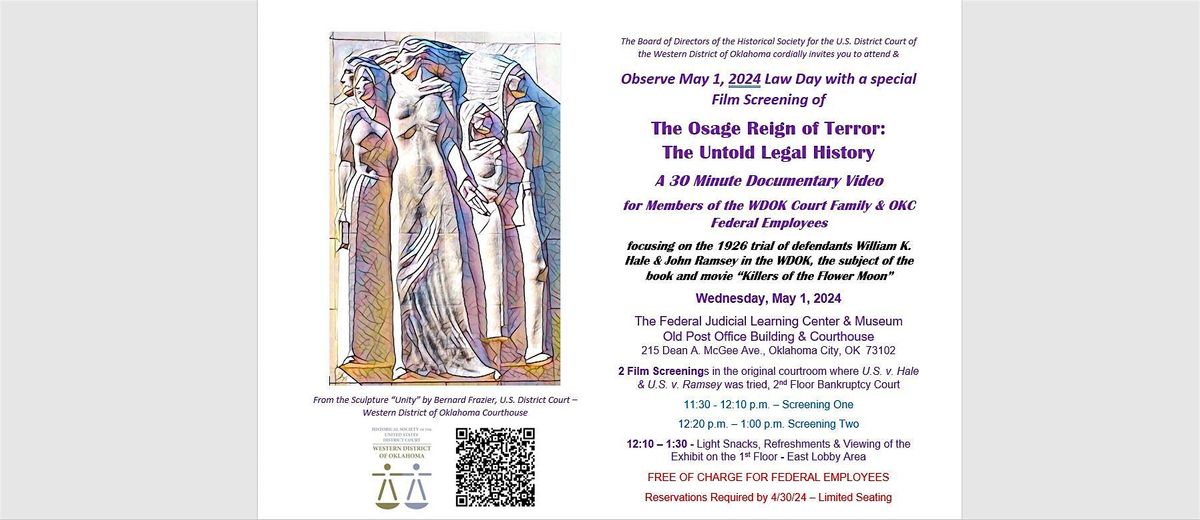 The Osage Reign of Terror: The Untold Legal History - Film Screening