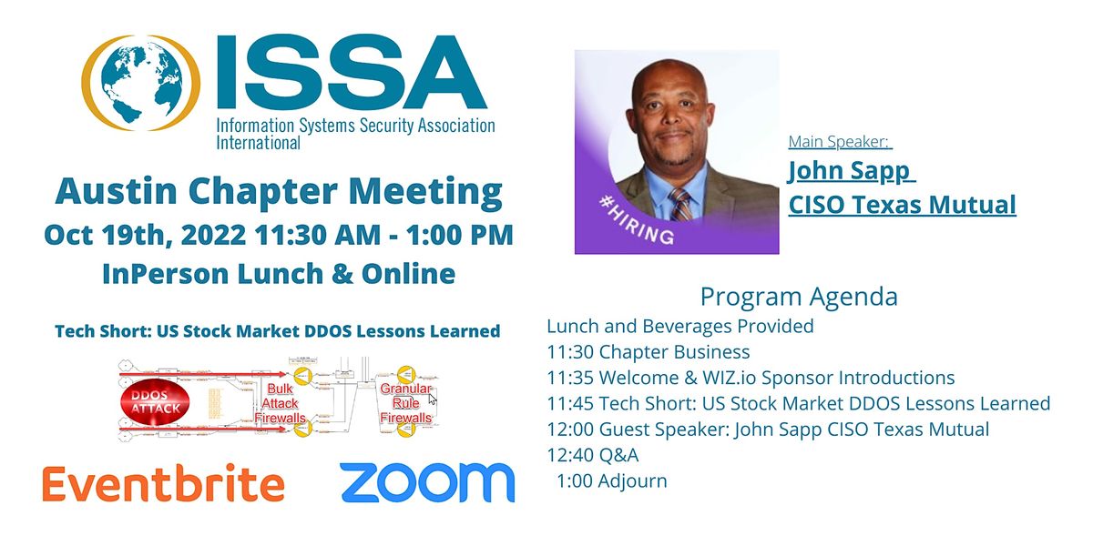 ISSA Cyber Security Education Event Wed Oct 19 2022