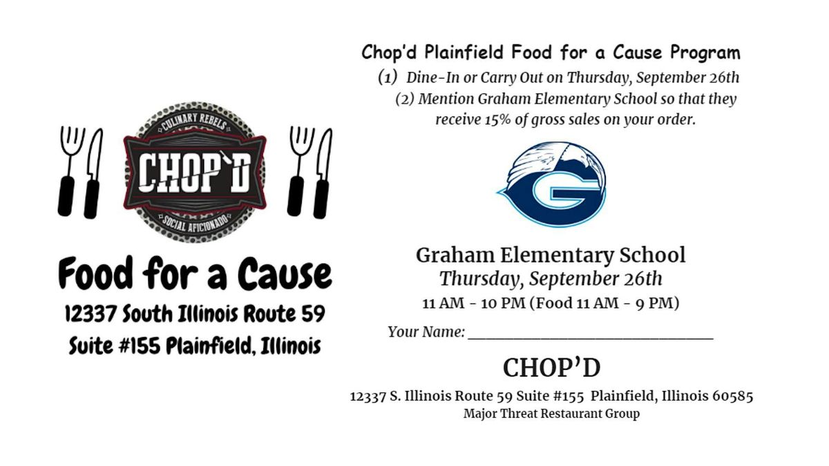 Food for a Cause - Graham Elementary - Thursday September 26th