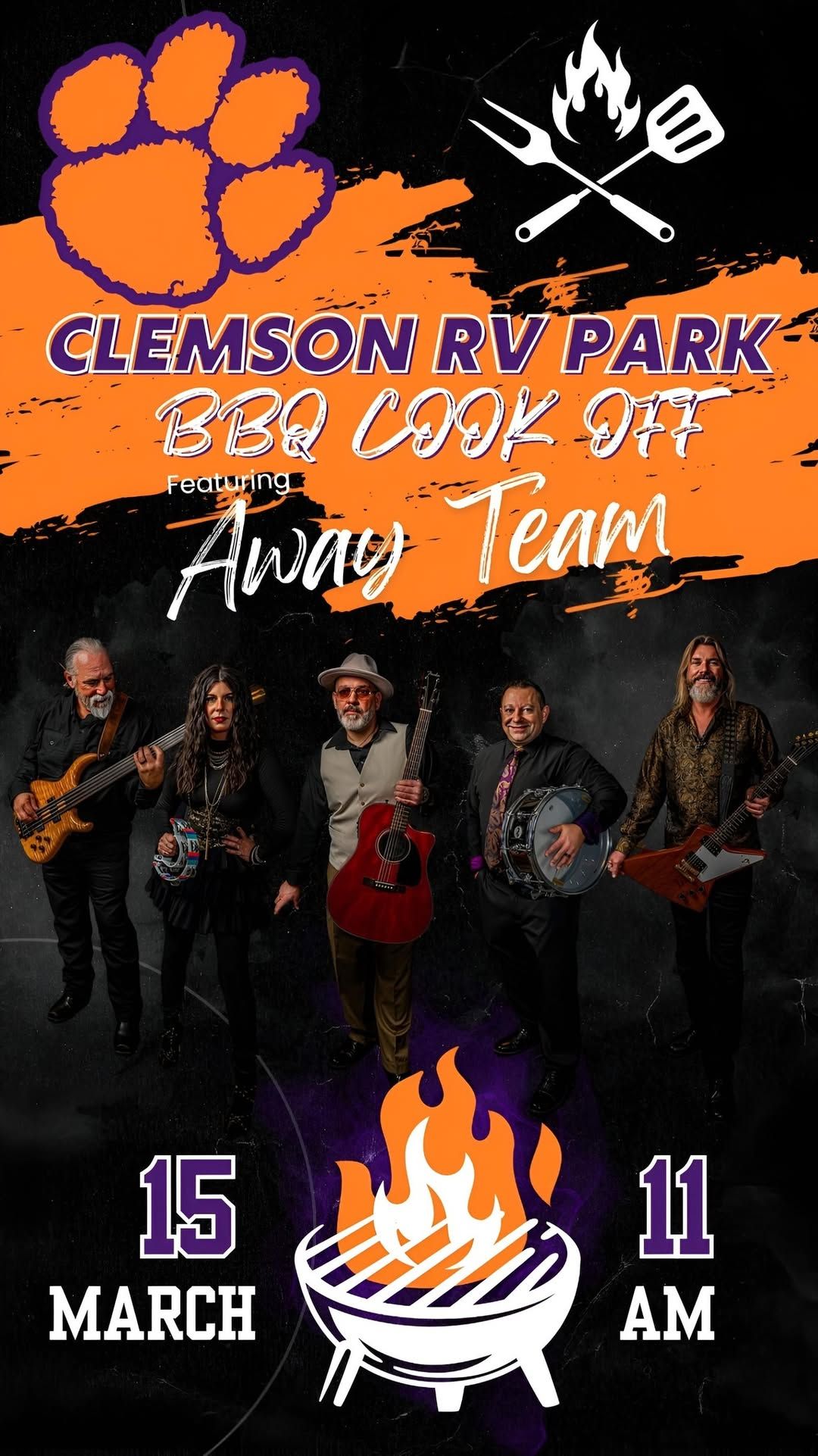 Away Team rocks Clemson RV Park BBQ cook off