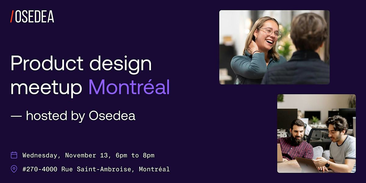 Product design meetup Montr\u00e9al - Rencontre design Montr\u00e9al