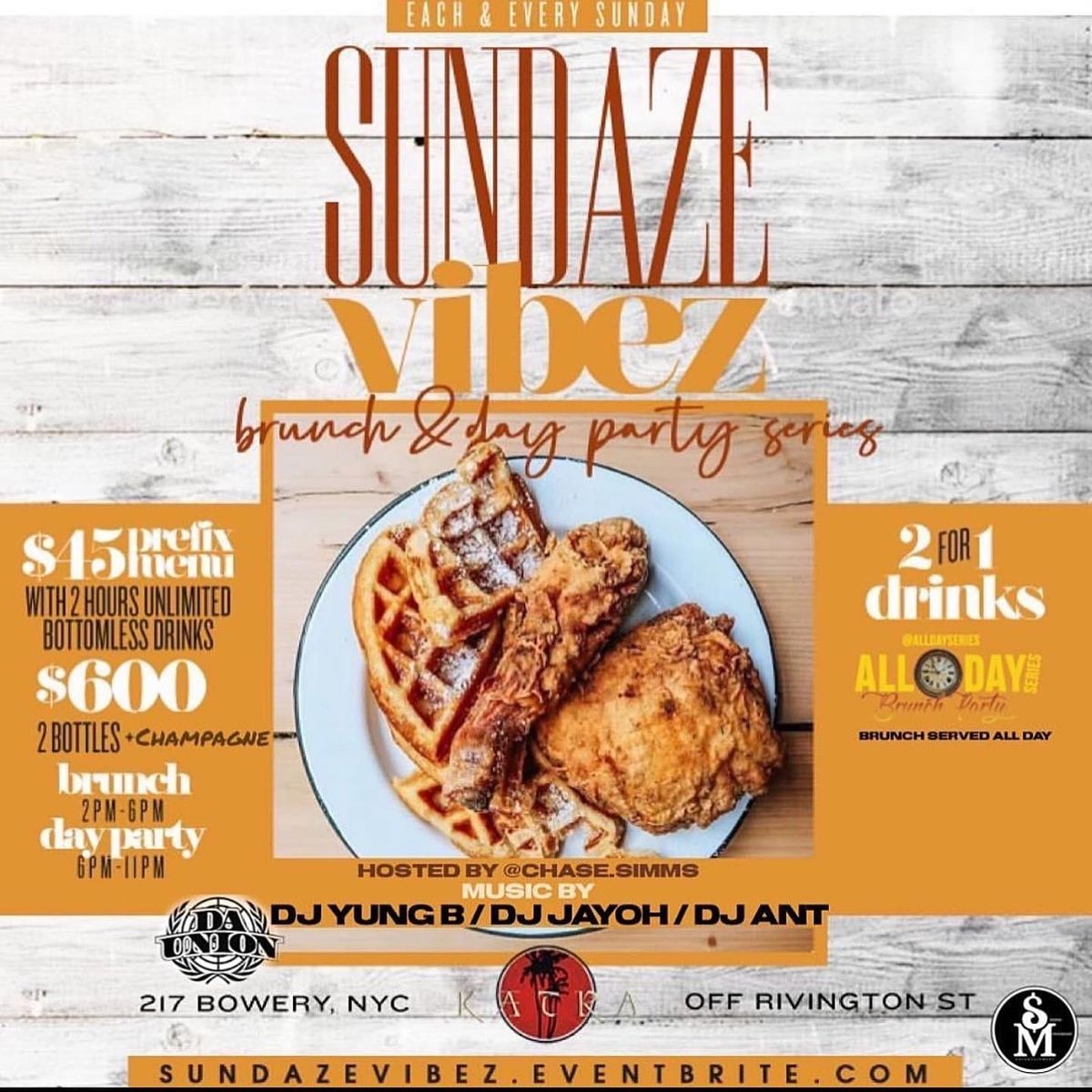 Sunday Sundaze Vibes All Day Brunch Series Day Party Katra NYC