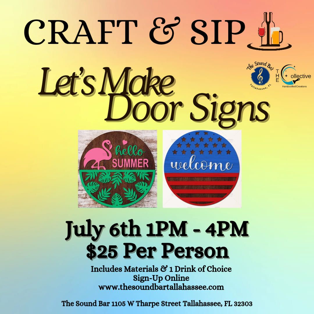 Craft & Sip - Make your own for sign