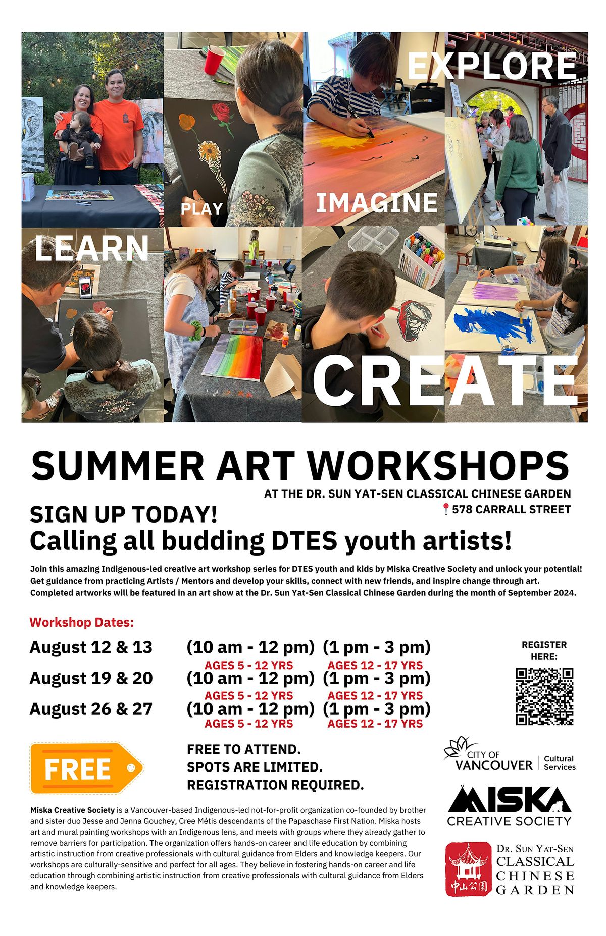 Summer Art Workshops with Miska Creative Society