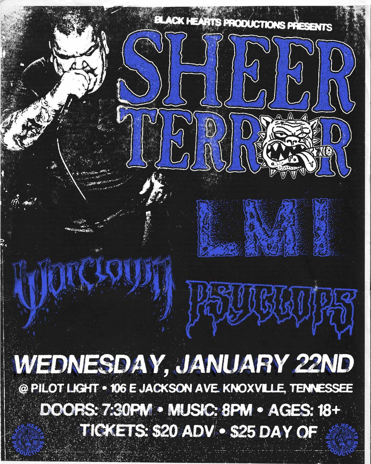 Sheer Terror w\/ Warclown \/ Psyclops \/ LMI at Pilot Light