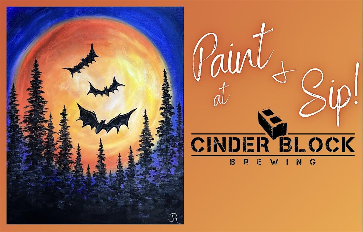 Halloween Paint and Sip at Cinder Block Brewery!