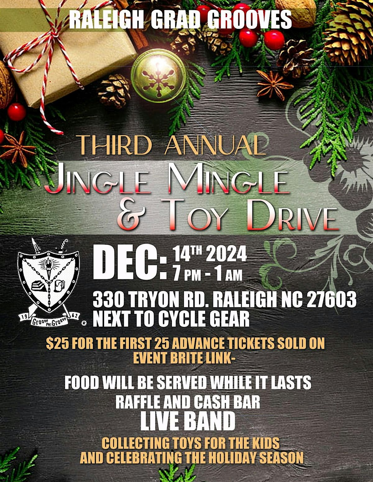 3rd Annual Raleigh Graduate Chapter of Groove Phi  Jingle Mingle Toy Drive