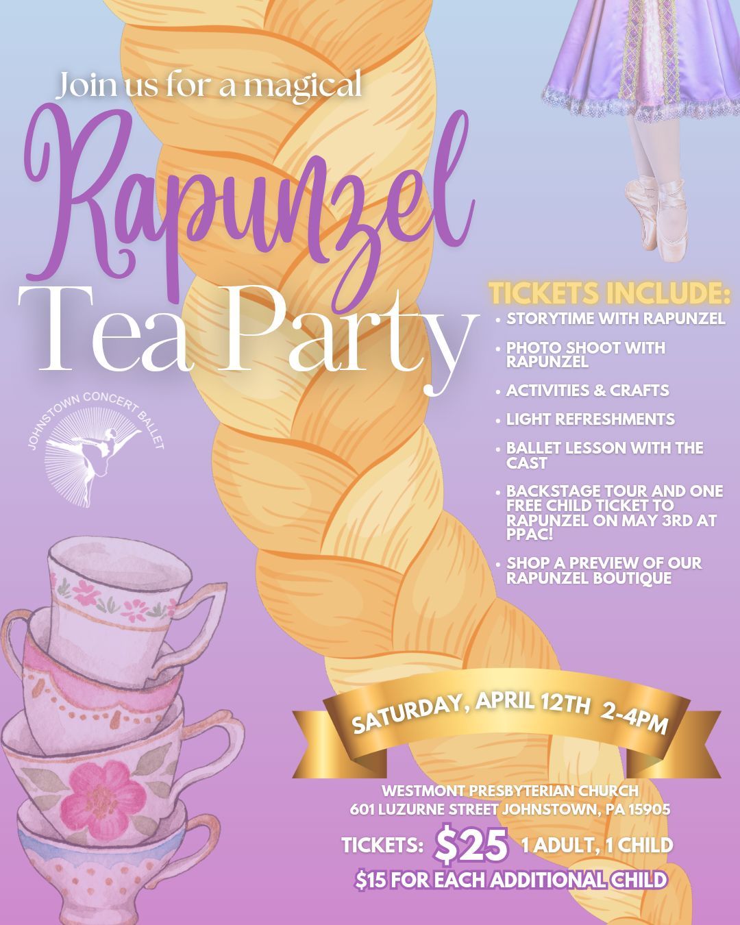 \ud83c\udff0 Rapunzel Tea Party with Johnstown Concert Ballet