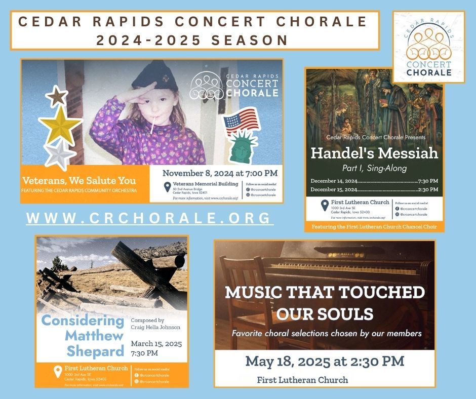 Cedar Rapids Cedar Rapids Concert Chorale's 2024-2025: Season Debuts Friday, November 8th