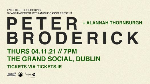 Peter Broderick + Alannah Thornburgh: The Grand Social, Dublin - 4\/11\/21