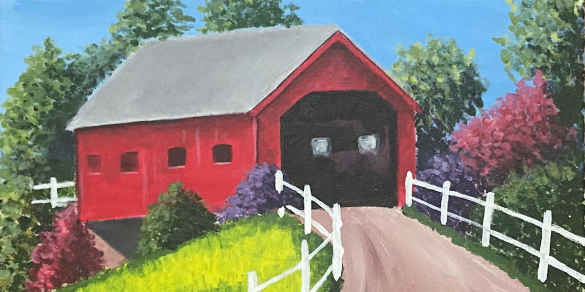 Red Covered Bridge - Paint and Sip by Classpop!\u2122
