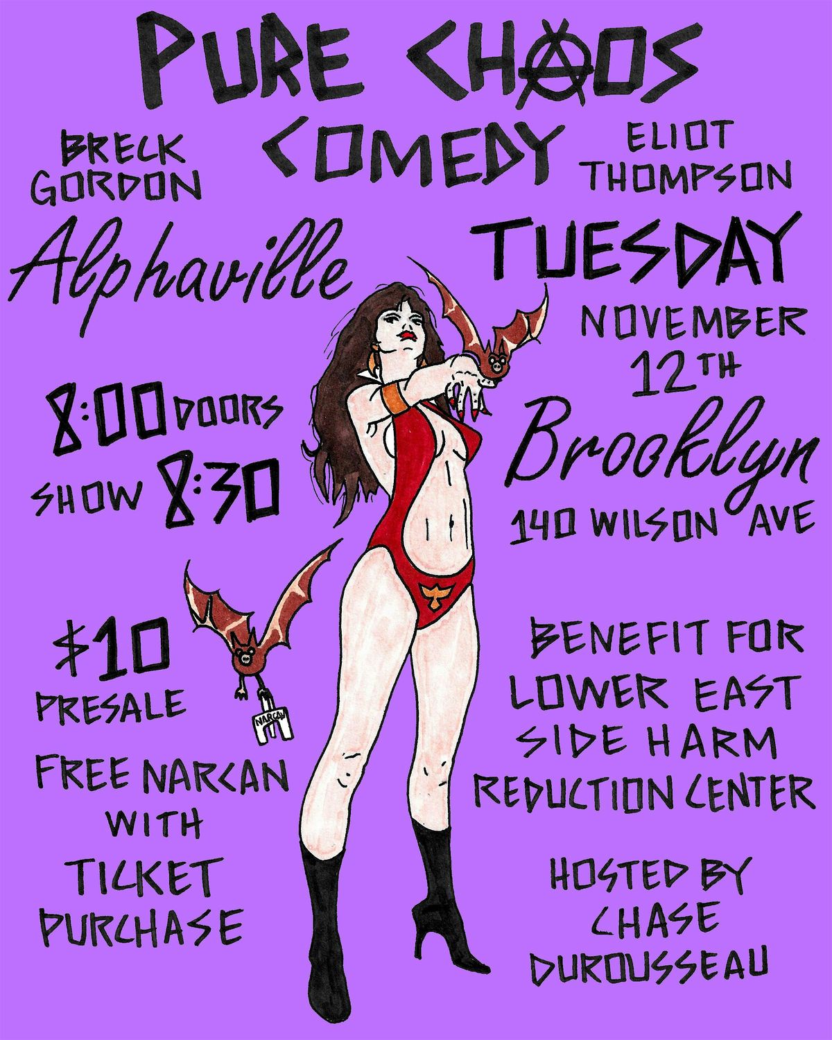 Pure Chaos Comedy at Alphaville - Benefit for LES Harm Reduction Center