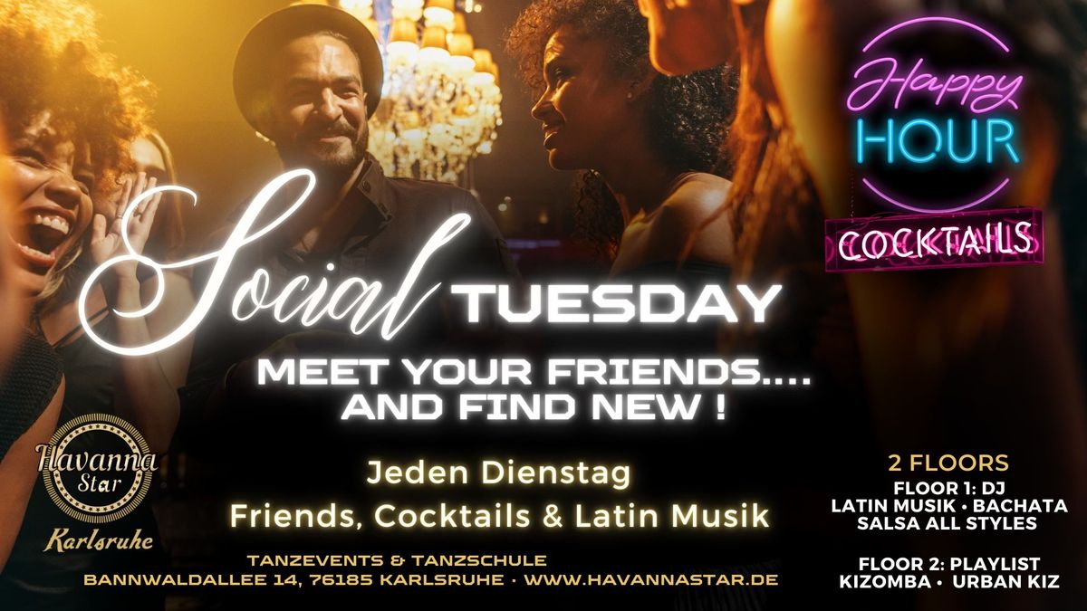 Social Latin Dance Tuesday mit Happy Hour * Mit Kizombaraum 